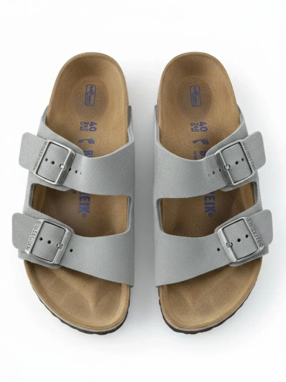 Birkenstock Arizona Soft Footbed Slide Sandals Basalt Light Blue Unisex Size 10